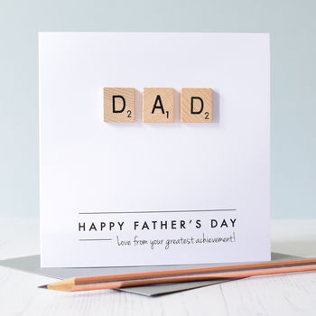 Personalised Dad Wooden Scrabble Card, 2 of 2