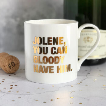 Funny 'Jolene' Lyrics Gold Mug, 2 of 4