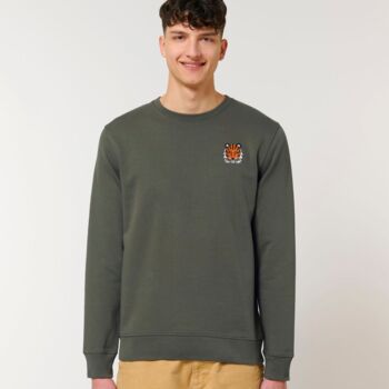 Adults Embroidered Eco Friendly Tiger Sweatshirt, 2 of 12