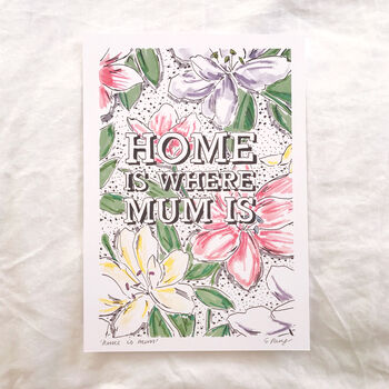'Home Is Where Mum Is' Typography Illustration Print, 4 of 4