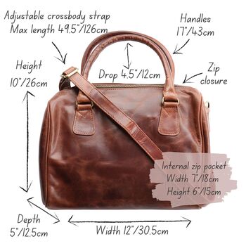 Leather Handbag With Crossbody Strap, 6 of 6