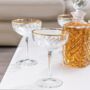 Set Of Two Gold Rimmed Champagne Coupes, thumbnail 1 of 3