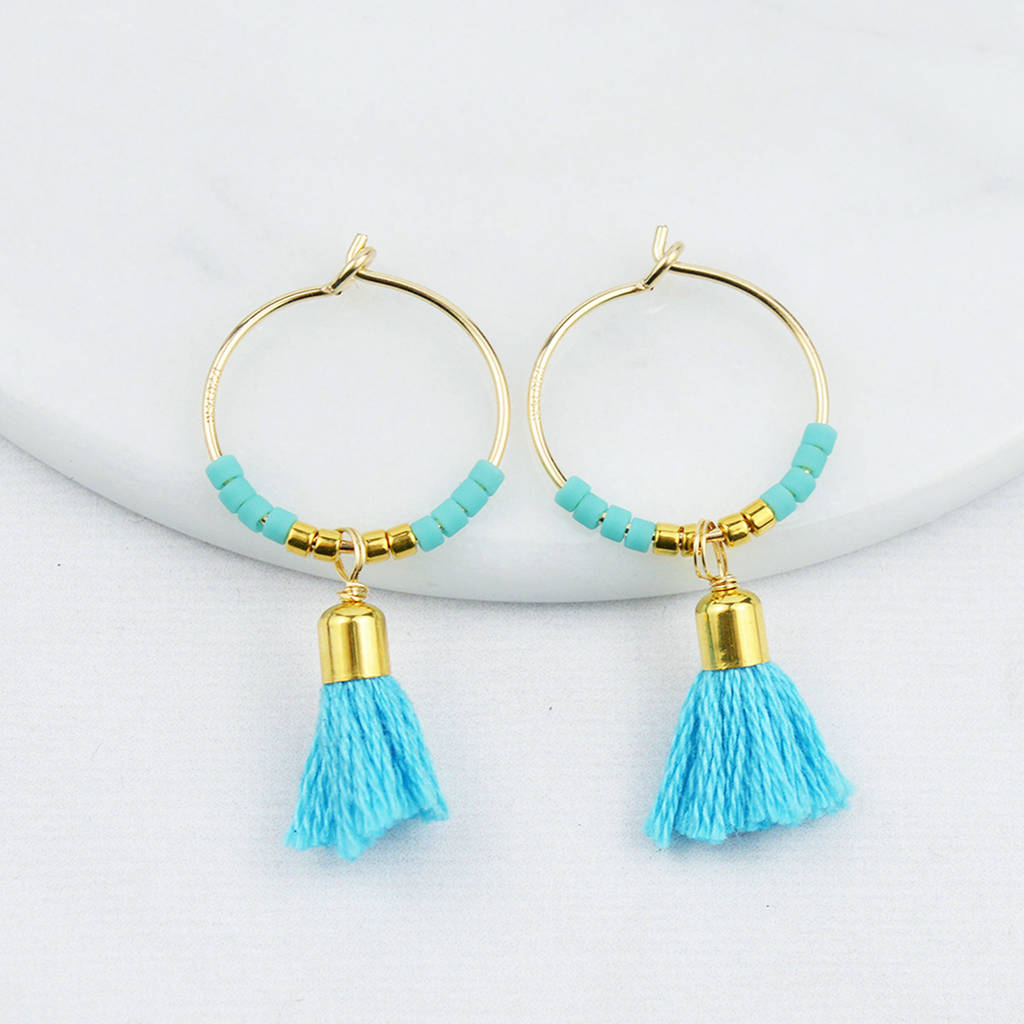 Tassel Hoop Earring By Peony Love