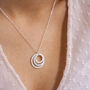 Sterling Silver Triple Eternal Ring Pendant Personalised Necklace, thumbnail 4 of 11