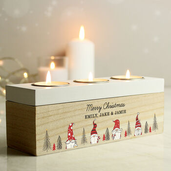 Personalised Gonk Christmas Triple Tea Light Box, 3 of 3