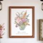 Digital Download Birth Month Flowers In Vase Print, thumbnail 2 of 4