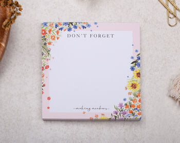 Pink Floral Memo Pad Block For Your Desk, 3 of 6