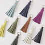 Handmade Leather Bag Tassel Keyring, thumbnail 3 of 12