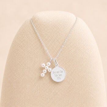 Personalised Tiny Sterling Silver Pearl Cross Pendant Necklace, 6 of 10