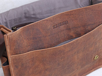 Deluxe Leather Messenger Bag, 5 of 12