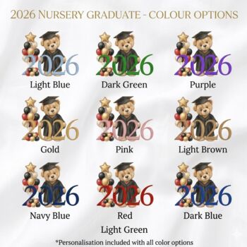 Personalised Nursery Graduate 2026 Large Number T Shirt, 4 of 4