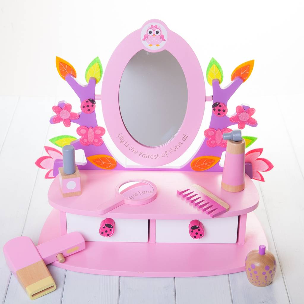 Personalised Childrens Vanity Mirror Set By British and Bespoke