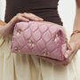 Embroidered Bee Cosmetic Pouch In Rose Pink, thumbnail 1 of 7