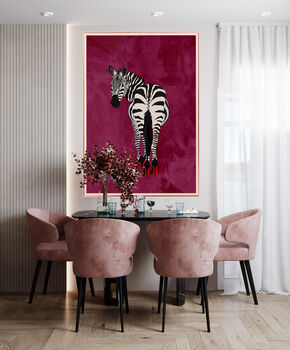 Custom Personalised Zebra Wearing Heels Art Print, 11 of 12