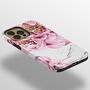 Pink Peony X White Marble Tough Case For iPhone, thumbnail 2 of 4