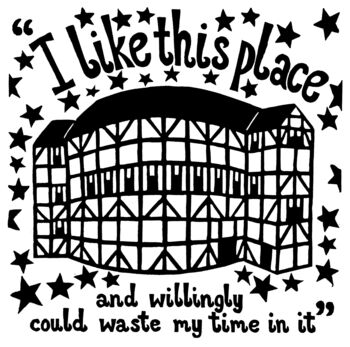 Shakespeare Quote Jute Bag With Globe Theatre, 2 of 2