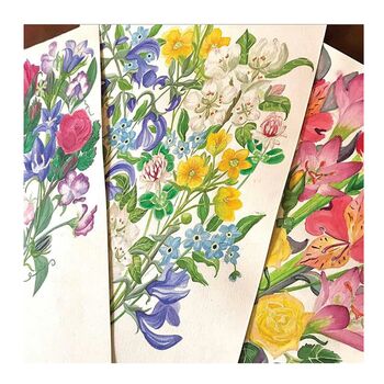 'Thinking Of You' Floral Garland Greetings Card, 5 of 5