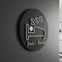 Bedroom Door Sign Raised Bed And Sleep Icon Design, thumbnail 4 of 4