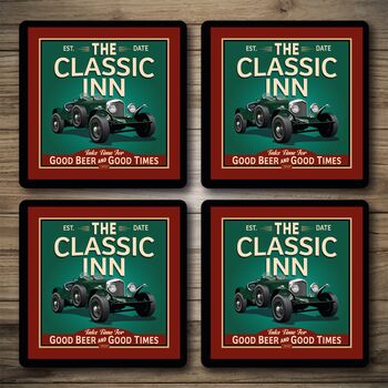 Personalised Bar Runner And Coasters Classic Inn, 3 of 9
