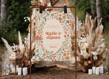Personalised Vintage Floral Wedding Sign, 2 of 2