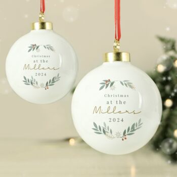 Personalised Seasonal Sprig Ceramic Bauble, 3 of 4