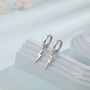Sterling Silver Lightning Bolt Huggie Hoop Earrings, thumbnail 2 of 10