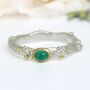 Emerald Woodland Ring, Silver And Gold Nature Ring, thumbnail 1 of 7