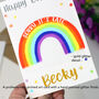 Personalised Rainbow Belated Birthday Card, thumbnail 2 of 3