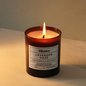 Handmade Lavender And Bergamot Scented Candle, 4 of 4