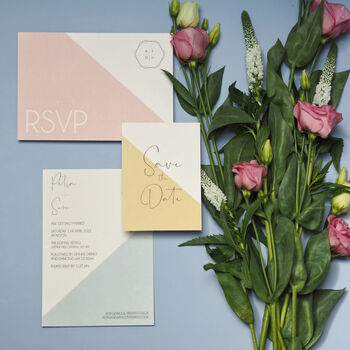 Mnmlst Colour Block Wedding Save The Date Cards, 4 of 5