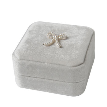 Pearl Bow And Velvet Ring And Earring Jewellery Box, 11 of 11