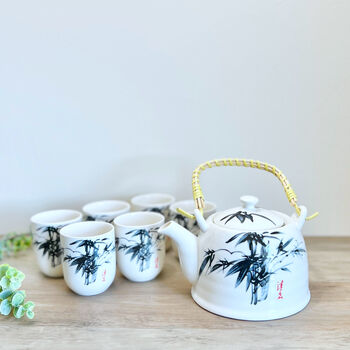 Traditional Herbal Tea Set With Teapot And Six Tea Cups, 2 of 4