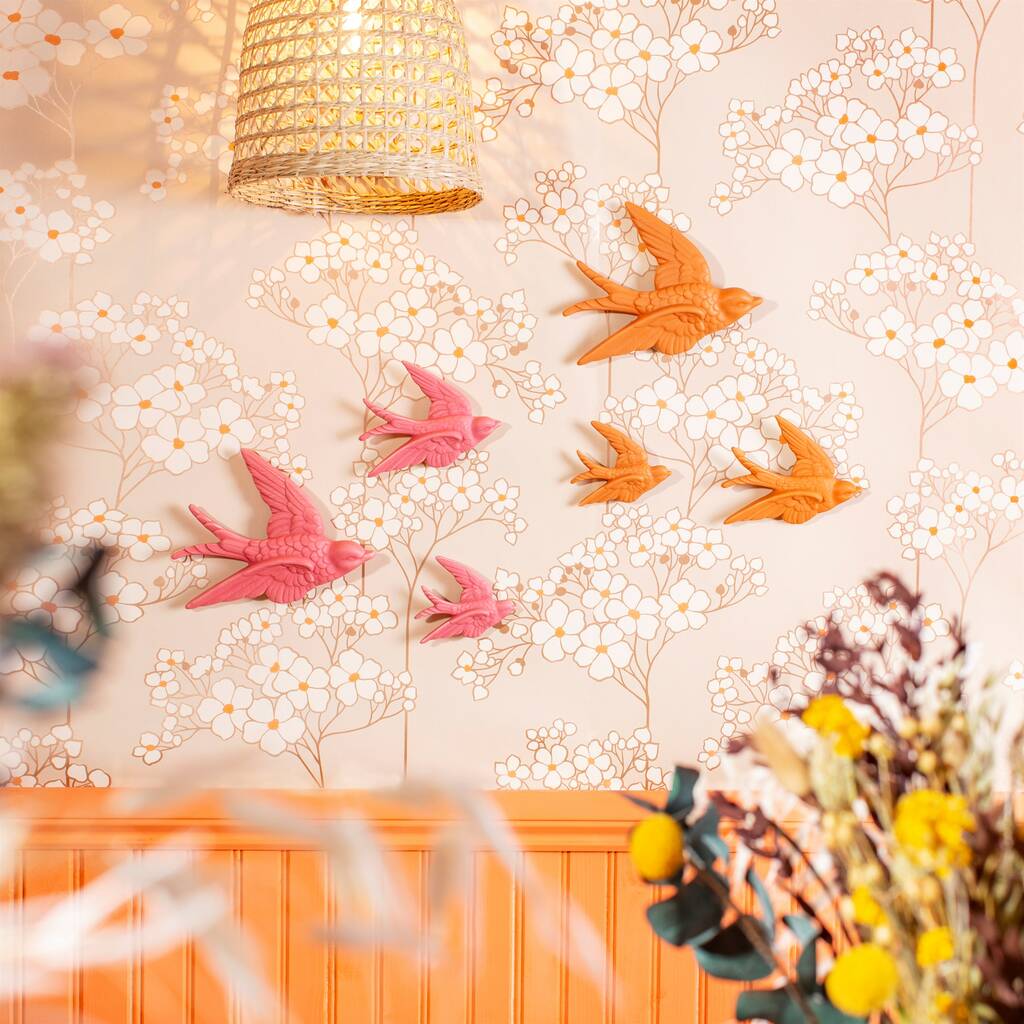 Set Of Three Swallow Wall Decorations By Lola & Alice