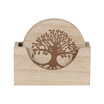 Set Of Four Tree Of Life Engraved Coasters, 2 of 5