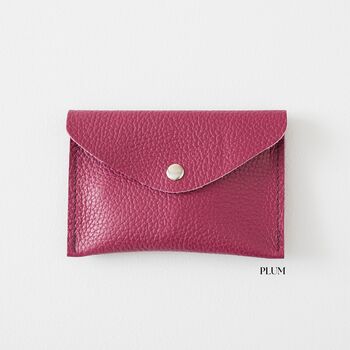 Pink Leather Coin And Card Envelope Purse, 6 of 8