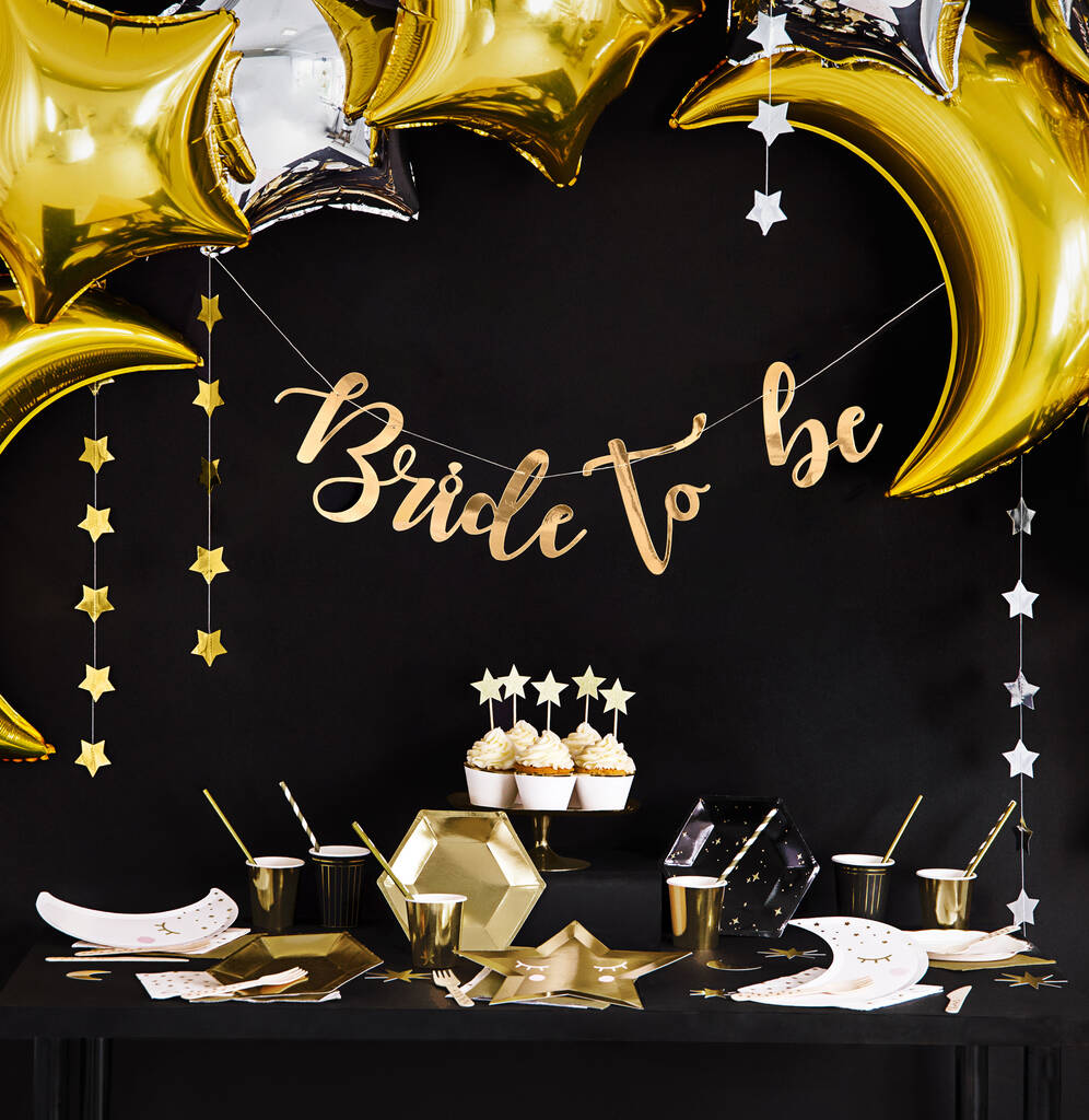 Gold Star Party Garland By Postbox Party