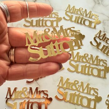 Personalised Mr And Mrs Wedding Table Decoration Confetti, 7 of 10