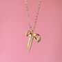 Gold Plated Bow Necklace, thumbnail 8 of 8