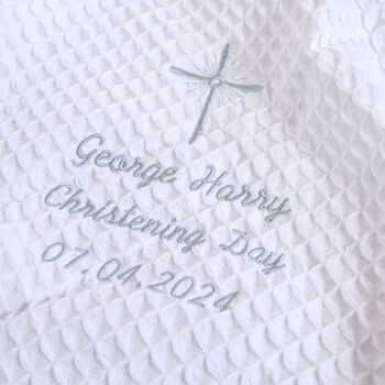 Personalised White Shawl For Christening, 2 of 6