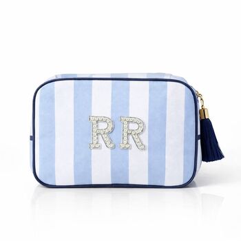 Personalised Stripe Tassel Makeup Cosmetic Bag, 3 of 4