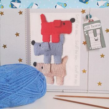 Scruff The Dog Learn To Knit Kit, 2 of 2
