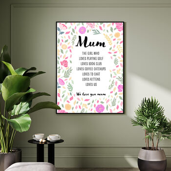 November Birthday Peony Birth Flower Affirmations Gift For Mum Print, 5 of 8