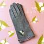 Embroidered Birth Flower Merino Wool Touch Screen Gloves, thumbnail 7 of 12