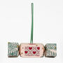 Red Hearts Bamboo Socks Women's Christmas Cracker Hanging Tree Decoration, thumbnail 4 of 5