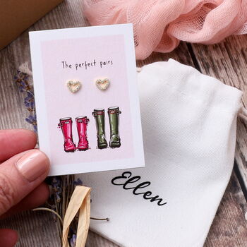 Gift Bag 'The Perfect Pairs' Crystal Heart Earrings, 2 of 6