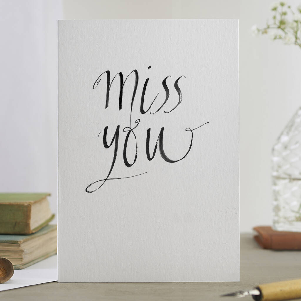 'Miss You' Greeting Card By Gabrielle Izen Design | notonthehighstreet.com