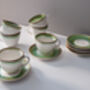 Green Set Of Six Handmade Porcelain Tea Cup With Saucer, thumbnail 7 of 12