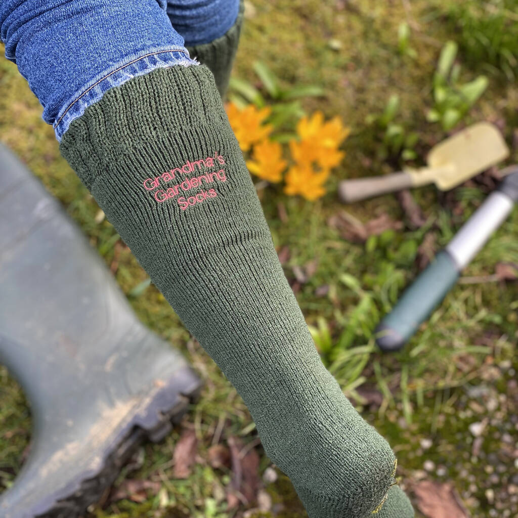 Personalised Wellington Boot Gardening Socks, 1 of 4