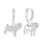 Sterling Silver Pug 3D Earrings, thumbnail 1 of 4