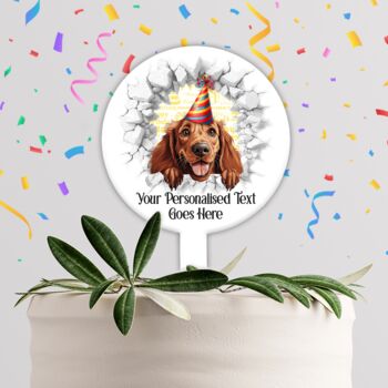 Personalised Irish Setter Birthday Break Through Dog, 4 of 8